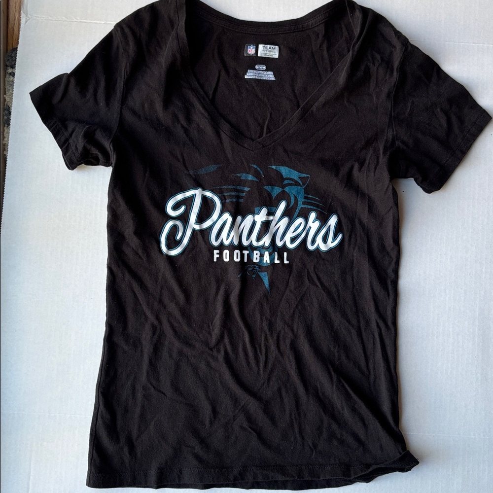 Carolina Panthers Womens NFL Apparel Shirt Blue Black - Medium